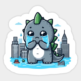 Cute Godzilla Cry Sticker